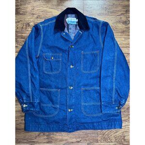 Vintage Sears XLT (46-48) Blanket Lined Work'N Leisure Blue Denim Chore Coat